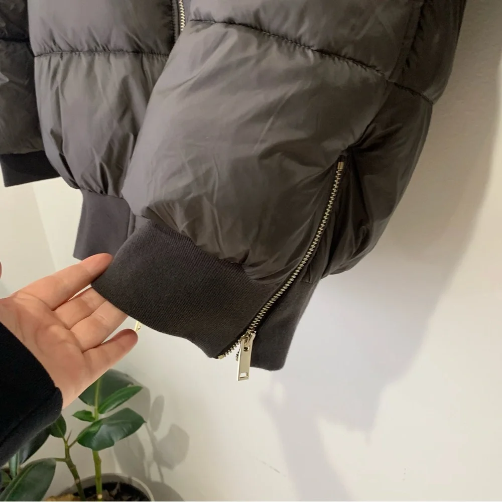 NWT Reiss Kai Puffer Double Zip Jacket In Grey - Picture 6 of 8